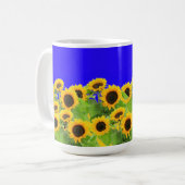 Sonnenblumen Kaffeemäuse Ukrainische Flaggenfarben Kaffeetasse (Vorderseite Links)