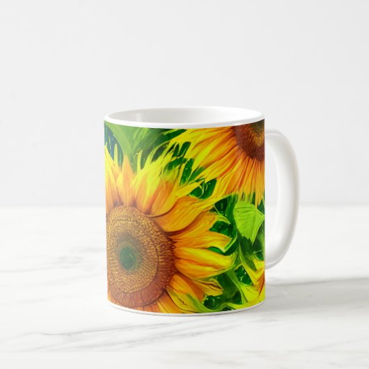Sonnenblumen Kaffeetasse (VorderseiteRechts)