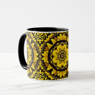 Sonnenblumen-Kaleidoskop Tasse