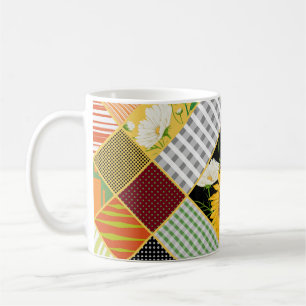Sonnenblumen Kamille, Fliesen Wasserfarbe. Kaffeetasse
