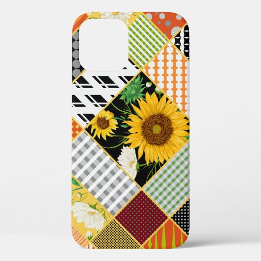 Sonnenblumen Kamille, Patchwork Wasserfarbe. Case-Mate iPhone Hülle (Rückseite)