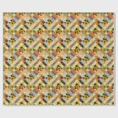 Sonnenblumen Kamille, Patchwork Wasserfarbe. Geschenkpapier (Flach)