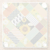 Sonnenblumen Kamille, Patchwork Wasserfarbe. Glasuntersetzer (Rückseite)