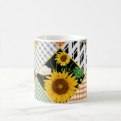 Sonnenblumen Kamille, Patchwork Wasserfarbe. Kaffeetasse (Mittel)