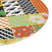 Sonnenblumen Kamille, Patchwork Wasserfarbe. Schneidebrett (Ecke)
