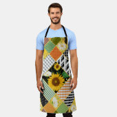 Sonnenblumen Kamille, Patchwork Wasserfarbe. Schürze (Getragen)