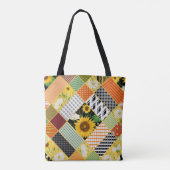 Sonnenblumen Kamille, Patchwork Wasserfarbe. Tasche (Rückseite)