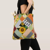 Sonnenblumen Kamille, Patchwork Wasserfarbe. Tasche (Von Nahem)