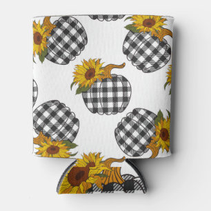 Sonnenblumen, karierter Kürbis, Bauernhaus-Dekorat Dosenkühler
