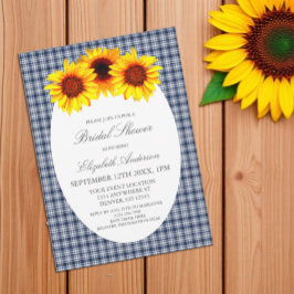 Sonnenblumen Kariertes Brautparty Einladung