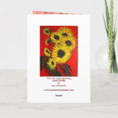 SONNENBLUMEN KARTE (Rückseite)