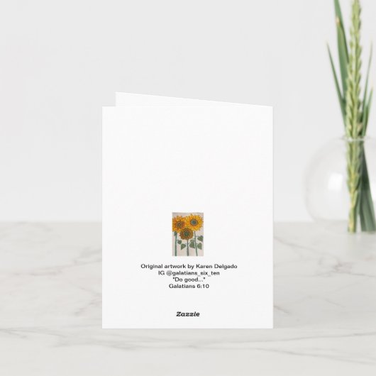 Sonnenblumen Karte (Rückseite)