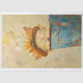 Sonnenblumen Kat Nickerchen Whimsical Oil Style Ma Seidenpapier (Vorderseite)