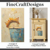 Sonnenblumen Kat Nickerchen Whimsical Oil Style Ma Seidenpapier