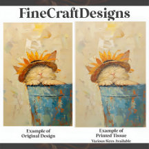 Sonnenblumen Kat Nickerchen Whimsical Oil Style Ma