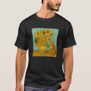 Sonnenblumen Katze Berühmter Künstler Malerei Lust T-Shirt