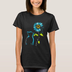 Sonnenblumen-Katze Türkis Interstitielle Zystitis- T-Shirt