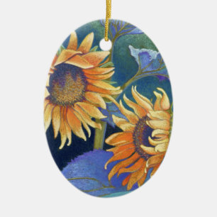Sonnenblumen Keramik Ornament