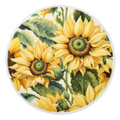 Sonnenblumen Keramikknauf (Vorderseite)