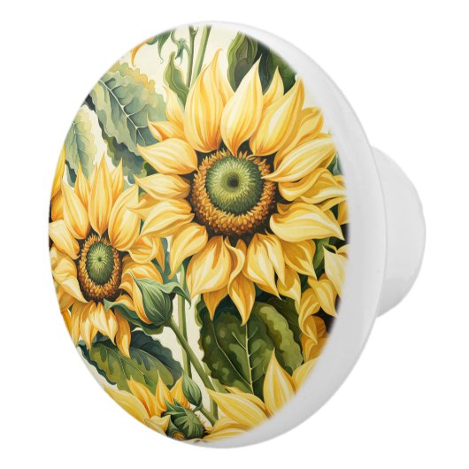 Sonnenblumen Keramikknauf (Rechts)