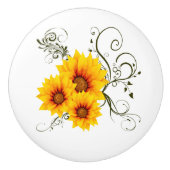 Sonnenblumen Keramikknauf (Vorderseite)