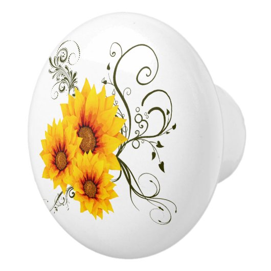 Sonnenblumen Keramikknauf (Rechts)