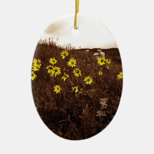 Sonnenblumen Keramikornament (Vorne)