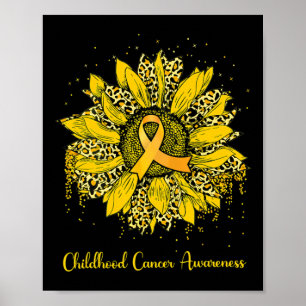 Sonnenblumen Kinder Krebs Bewusstsein Gold Band L Poster