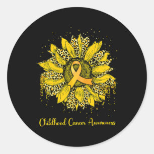 Sonnenblumen Kinder Krebs Bewusstsein Gold Band L Runder Aufkleber