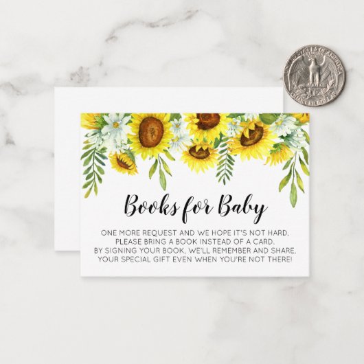 Sonnenblumen Kinderduschbücher für Babykarten Mitteilungskarte (Vorderseite/Rückseite Beispiel)