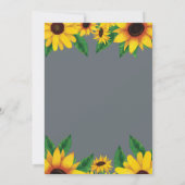 Sonnenblumen Kinderdusche Einladung (Rückseite)