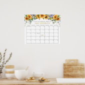 Sonnenblumen Kinderdusche Ratschlag Fälligkeitsdat Poster (Küche)