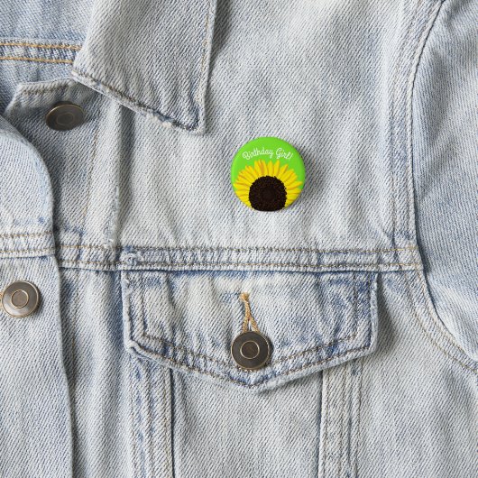 Sonnenblumen Kindergeburtstag Party Button (Beispiel)