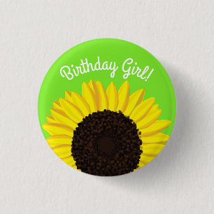 Sonnenblumen Kindergeburtstag Party Button