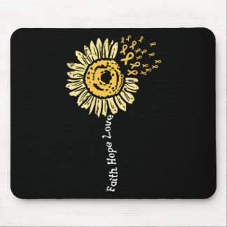 Sonnenblumen Kinderkrebs Ribbon Faith Hope Liebe Mousepad