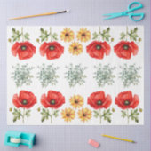 Sonnenblumen, Klatschmohn & Eukalyptus Decoupage Seidenpapier (Basteln)