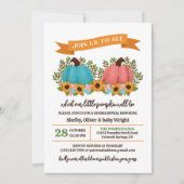 Sonnenblumen Kleiner Kürbis Fall Geschlechtsverkeh Einladung (Vorderseite)