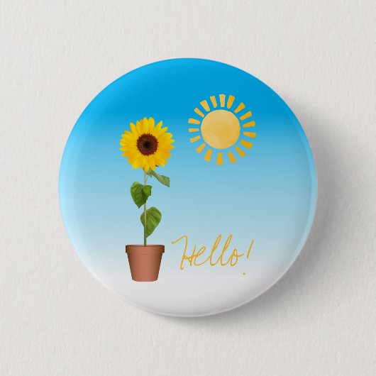 Sonnenblumen-Knopf Button (Vorderseite)