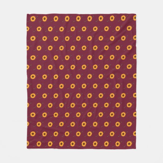 Sonnenblumen Kobold (Barn Red & Gold) Fleecedecke (Vorderseite)