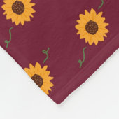 Sonnenblumen Kobold (Barn Red & Gold) Fleecedecke (Ecke)
