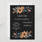 Sonnenblumen kontrastieren schwarze Hochzeit Save The Date (Vorderseite)
