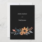 Sonnenblumen kontrastieren schwarze Hochzeit Save The Date (Rückseite)