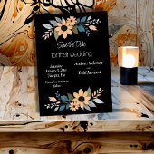 Sonnenblumen kontrastieren schwarze Hochzeit Save The Date