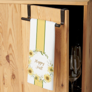 Sonnenblumen Kranz mit anpassbarem Text Küche  Geschirrtuch