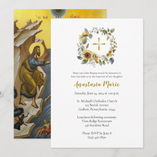Sonnenblumen Kranz Orthodoxe christliche Taufe Einladung