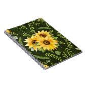 Sonnenblumen Kräuter Blätter Aquarellmuster Notizblock (Rechte Seite)
