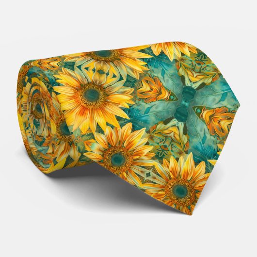 Sonnenblumen Krawatte (Gerollt)