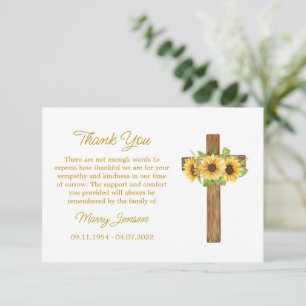 Sonnenblumen-Kreuz-Mitgefühl-Dankeschön-Karte Dankeskarte