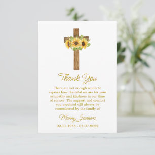 Sonnenblumen-Kreuz-Mitgefühl-Dankeschön-Karte Dankeskarte