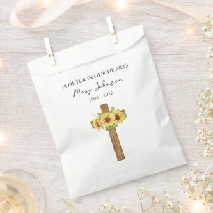 Sonnenblumen-Kreuz-Trauer-Andenken-Tasche Geschenktütchen